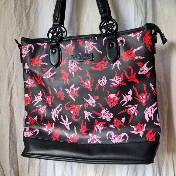 KILLSTAR Damned DEVIL Demon Tote Bag Purse Handbag Pentacle Metal Gothic Witchy - Picture 13 of 13
